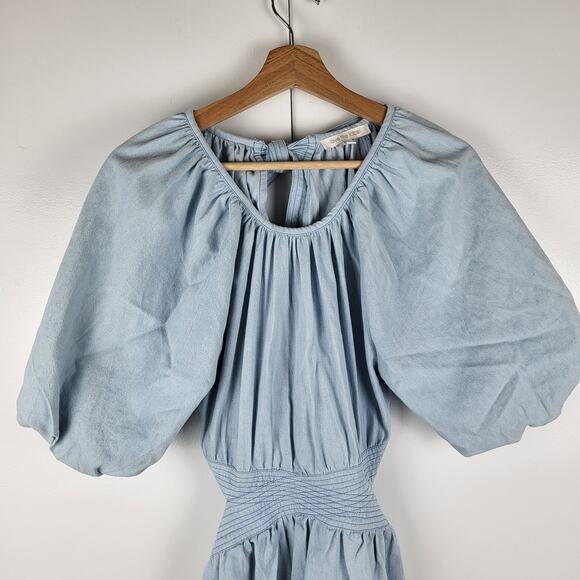 Anthropologie x Love the Label Puff Sleeve Mini Dress in Powder Blue | XS - Picture 6 of 8